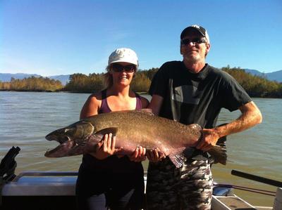 My woman\'s 43 lb King salmon