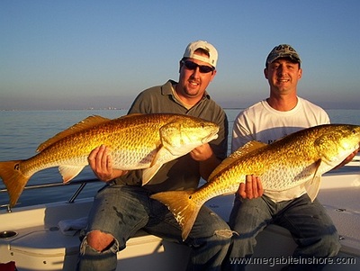 Jeff & Ron show off two big Pensacola Bay Reds