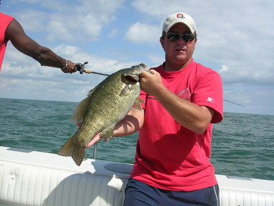 6 pound 13 ounce Smallmouth Bass caught aboard Erie Quest, near Pelee Island