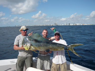 Giant mahi-mahi caught sportfishing in Fort Lauderdale