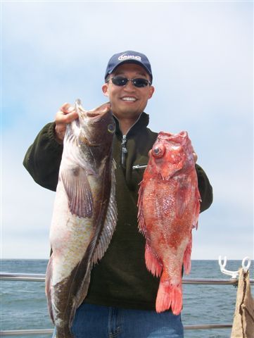 Stan Chin with Lingcod and Vermillion