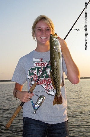 Melissa shows off her first ever fish a nice big 21