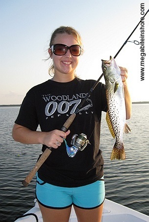 Brittney with her biggest speck of the day