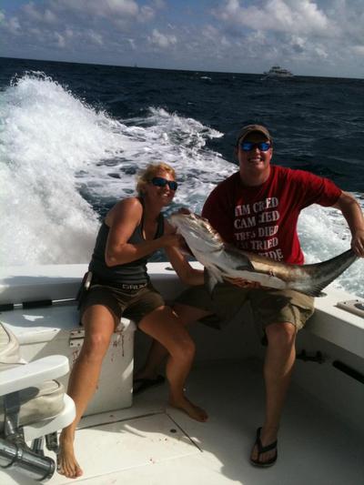 Big cobia caught by Brett and Capt Ashley- caught 3 cobia that trip