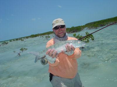 Capt. Rick Grassett with an Andros Island bonefish.