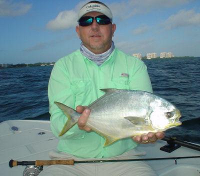 Capt. Andy Cotton, from Sarasota, FL, caught and released this big pompano on a fly while fishing Sarasota Bay with his father-in-law, Capt. Rick Grassett.