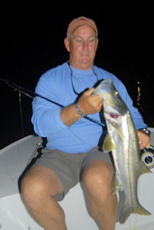 Clark Keator's Sarasota Bay fly snook caught with Capt. Rick Grassett.