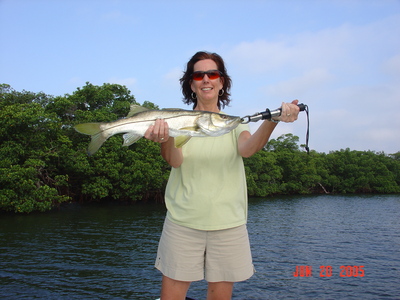 Nice Snook on first bait in the water