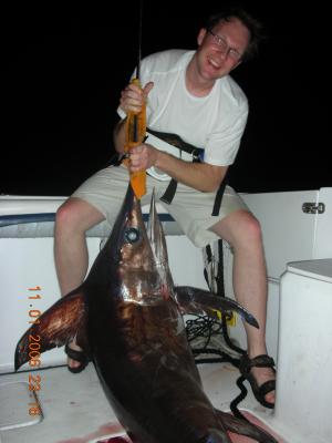 Kieth caught a nice juvenile Swordfish weighing 120 pounds.