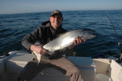 A very nice early season Chinook Salmon. Great fight and great eating