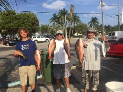 Team snapper!  John, Alex and Drew with a fine catch of mutton snappers