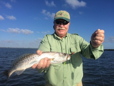 Duncan with a nice sea trout on DOA jerk baits.