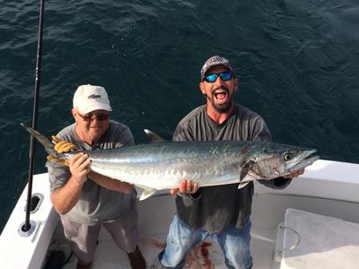 Big kingfish caught live baiting on the reef.
