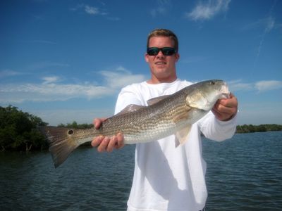 Thomas with yet another nice Lagoon Redfish!