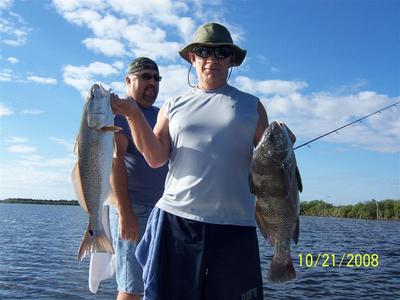 26 inch redfish and one of the black drum from today.