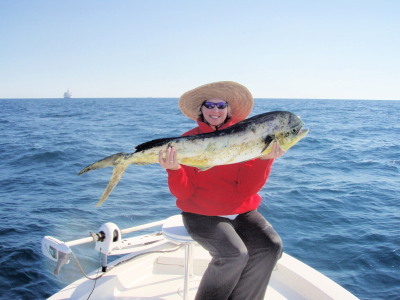 Dana Sherman and a 22 lb. cow dolphin caought off of Miami