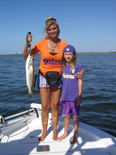 Jennifer and Haily Helling   sea trout