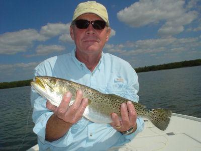 Tom Newman, from Oakton, VA, caught and released this 4-pound trout on a Grasset's Flats Minnow fly while fishing Sarasota Bay with Capt. Rick Grassett.