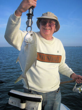 Walt Poxon's Sarasota Bay CAL jig pompano caught and released with Capt. Rick Grassett.