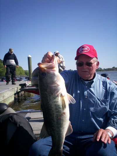 A happy angler with an 8 pound Guntersville lake hog fooled on a buzzbait!