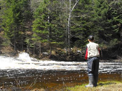 Zach Colford trout fishing at black brook