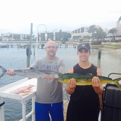 Father and Son trips make being a guide rewarding. Jupiter Fishing Charters. Gettin Lucky Sportfishing