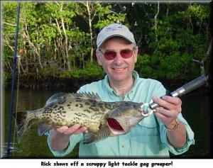 Rick shows off a scrappy light ackle gag grouper!