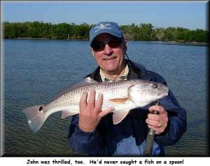 John was thrilled too.  He'd never caught a fish on a spoon!