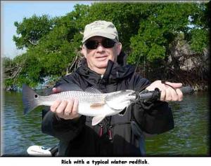 Rich with a typical winter redfish