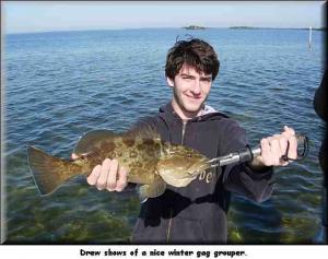 Drew Shows off nice winter gag grouper