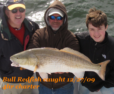 Bull redfish caught December 27th, 2009