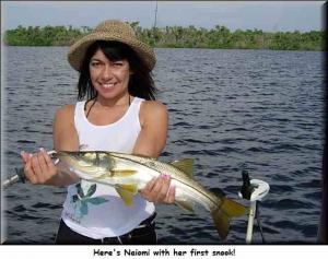 Here's Naiomi with her first snook!
