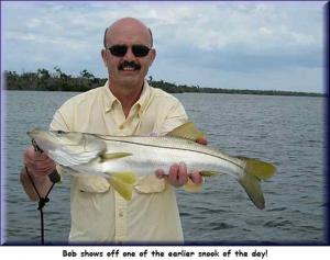 Bob shows off one of the earlier snook of the day!