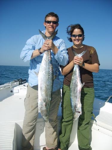 The big King Mackerl Ben is holding was 18lbs caught on 15lb test line, the quick-release anchor set up made it easy for me to chase down the fish