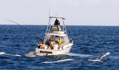 Glenn Hunter\'s Billfisher on a hot striped marlin