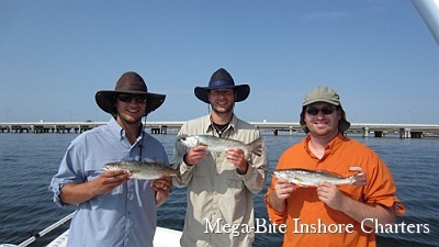 The guys had a great day fishing for trout in Pensacola Bay