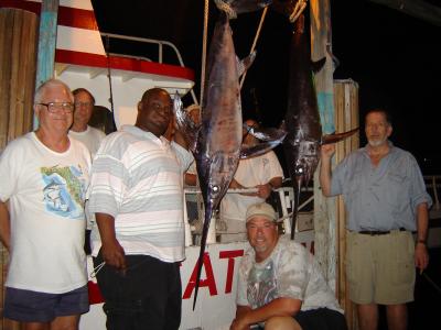 The swordfish we caught on our Friday Night Swordfishing Charter