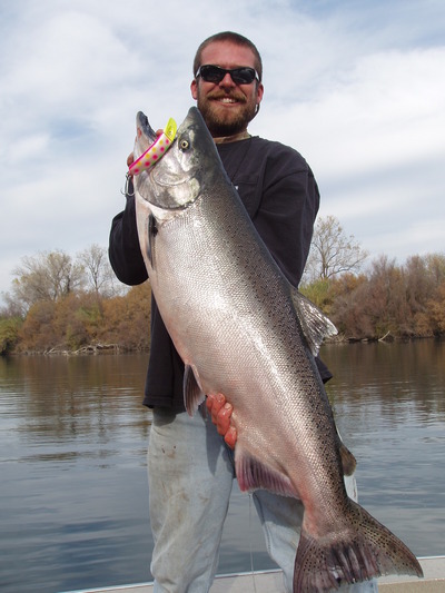 King salmon on Sacramento river in November 2007 from 22ft jet boat BOOK 2008 Trip NOW!!!
