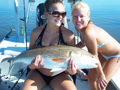 Lauren and Falon with a big red.