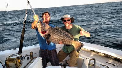 Big black grouper caught on our sportfishing charter