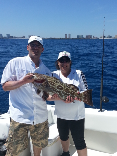 Black Grouper for mom and son before release