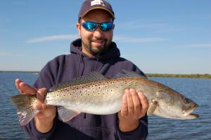 A nice trout caught on a soft plastic lure