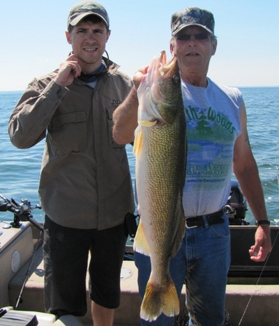 A beauty of a walleye caught on Green Bay with Captain Lucas Molepske