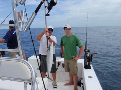 Justin and his first deep sea fish a King Mackeral
