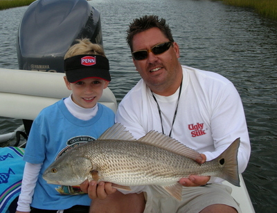 Britton with his first Redfish!
