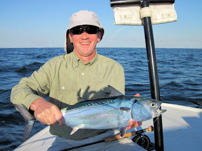 Denis Clohisy Sarasota fly false albacore with Capt. Rick Grassett
