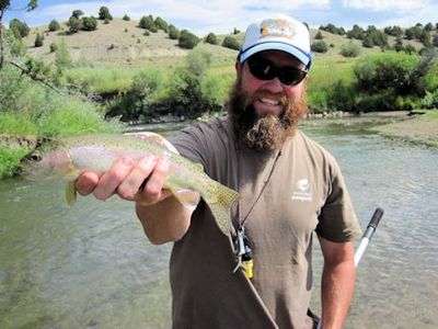 Crane Meadow Lodge guide Tom Caffrey with a Ruby River cutthroat