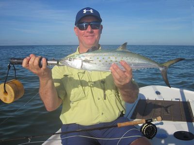 Kirk Grassett, from Middletown, DE, caught and released this Spanish mackerel on a fly while fishing the coastal gulf in Sarasota with Capt. Rick Grassett.