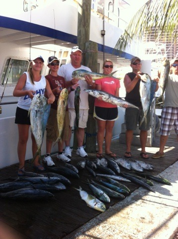 Lots of dolphins and wahoos caught today
