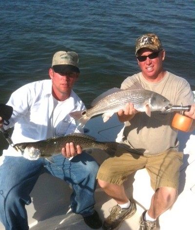 Jake and Jeff with redfish and trout